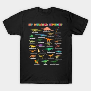 My Dinosaur Alphabet Dinosaurs Identification Dino ABC T-Shirt